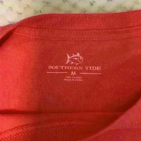 Peach Southern Tide The Shipjack long sleeve sz M ocean vacation comfy casual - Picture 3 of 9